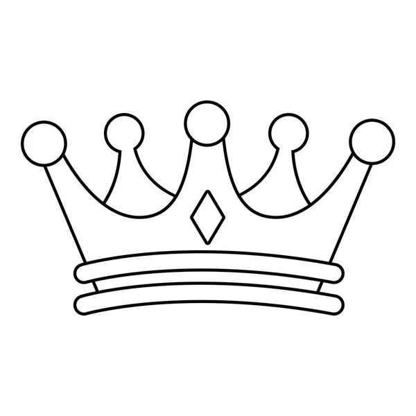 Значок королевской короны, стиль контура — стоковый вектор