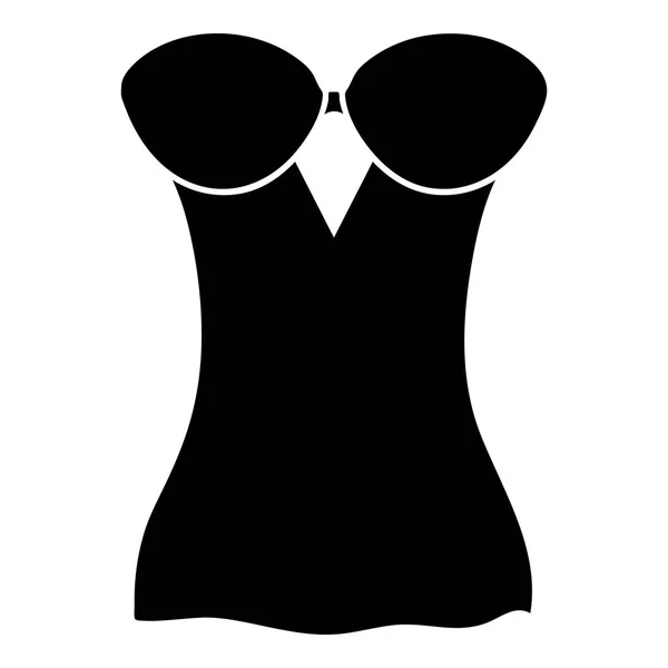 Vintage corset pictogram, eenvoudige zwarte stijl — Stockvector