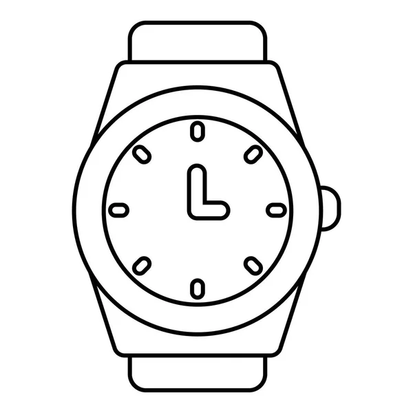 Náramkové hodinky ikona, styl osnovy — Stockový vektor