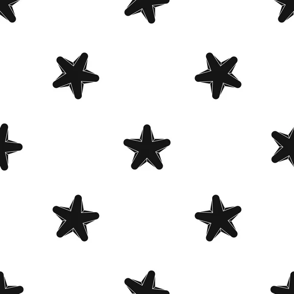 Estrela padrão sem costura preto — Vetor de Stock