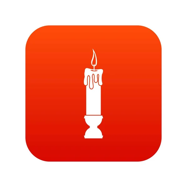 Candle icon digital red — Stock Vector