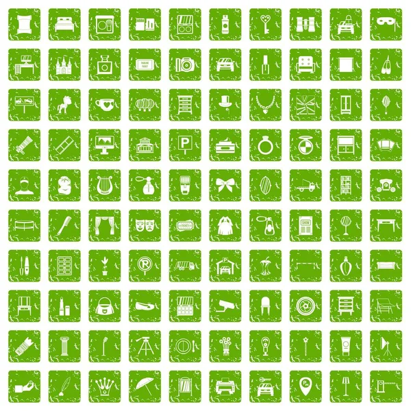 100 ayna simgeler grunge yeşil ayarla