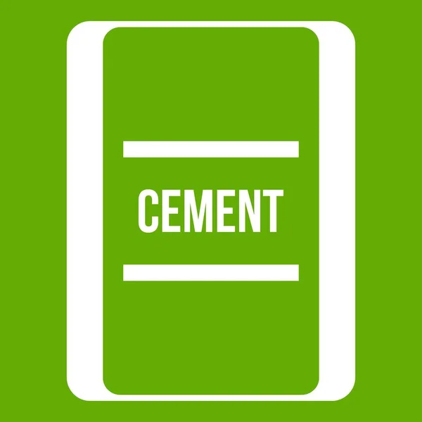Um saco de ícone de cimento verde — Vetor de Stock