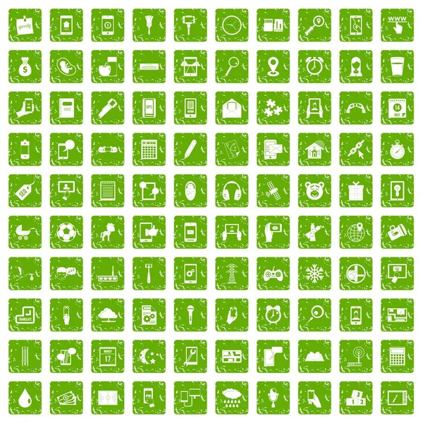 100 mobil app simgeleri grunge yeşil ayarla
