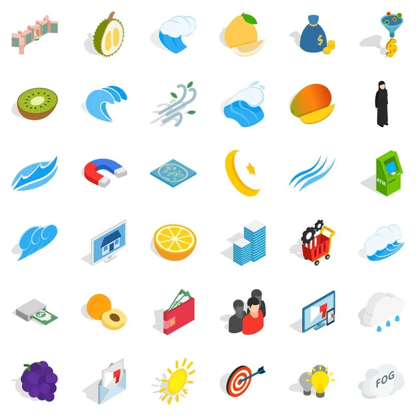 Para Icons set, izometrik stili