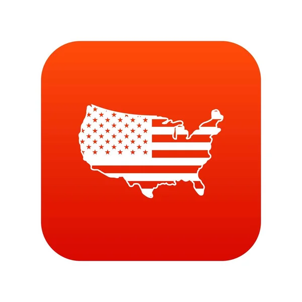 США карта Піктограма цифрового червоний — стоковий вектор