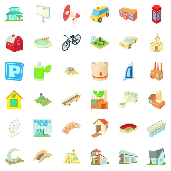 Manzarası Icons set, karikatür tarzı