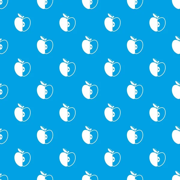 Modèle de pomme tranchée bleu sans couture — Image vectorielle