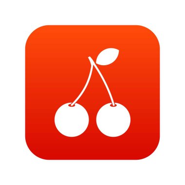 İki Olgun Kiraz meyveleri simgesi dijital kırmızı