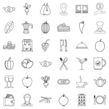 Havuç Icons set, anahat stili