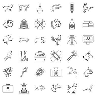 Hastane Icons set, anahat stili