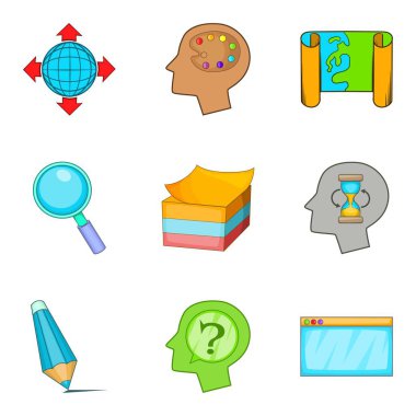 Mükemmel lideri Icons set, karikatür tarzı