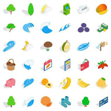 Hayat Icons set, izometrik stili