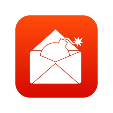 Bomba simgesi dijital kırmızı zarf