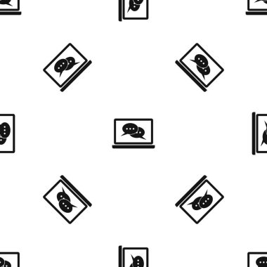 Konuşma balonları dizüstü ekran desen sorunsuz siyah