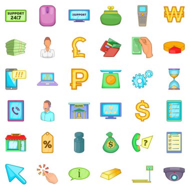 Icons set bankacılık, karikatür tarzı