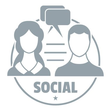 Sosyal logosu, basit gri tarzı