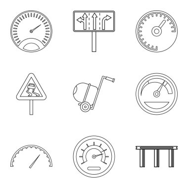 Icons set kase, stil anahat