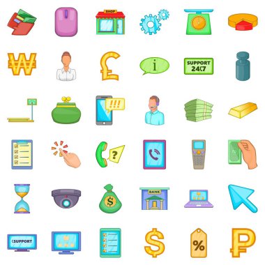 Yatırım Icons set, karikatür tarzı