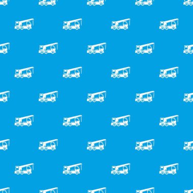 Monte kamyon vinç desen kesintisiz mavi