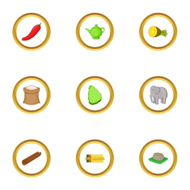 Sri Lanka ülke simgeleri ayarla, tarzı çizgi film