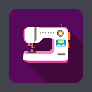 Dikiş makinesi konsepti arka plan, karikatür tarzı