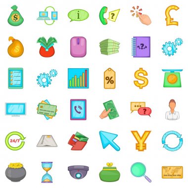 Exchange Icons set, karikatür tarzı