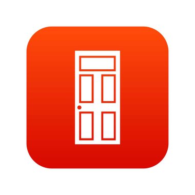 Cam simgesi dijital kırmızı ahşap kapı