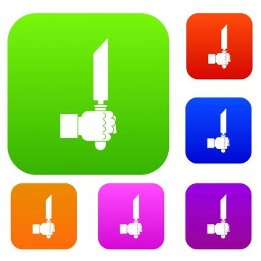 Kıskaç veya pense adam elinde renk koleksiyonu ayarla