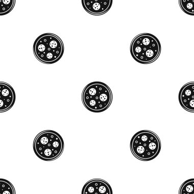 Sosis ve zeytin lezzetli pizza desen sorunsuz siyah