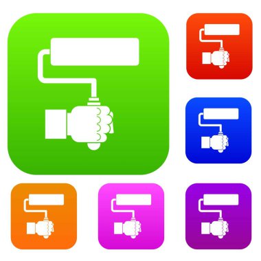 El hoding boya silindiri renk koleksiyonu ayarla