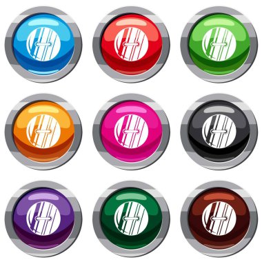 Yuvarlak dikili düğmesini 9 koleksiyonu ayarla