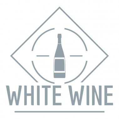 Şarap logosu, basit gri tarzı