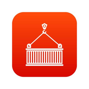 Yükleme simgesini dijital kırmızı vinç