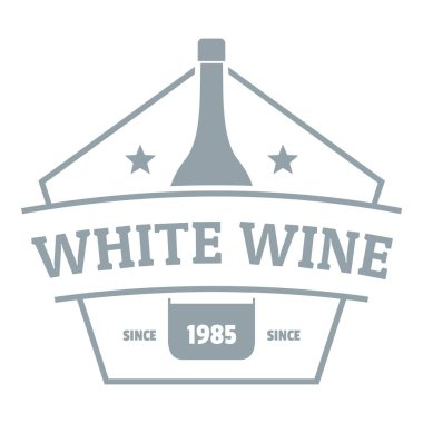 Şişe şarap logosu, basit gri tarzı