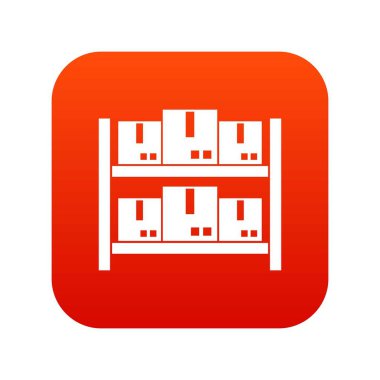 Depolama malların ambar simgesi dijital kırmızı