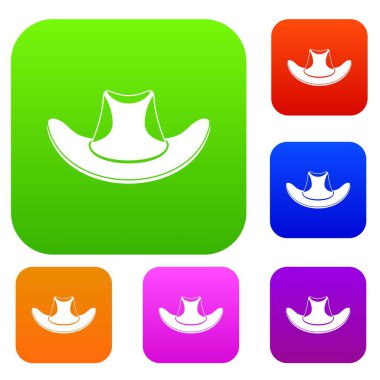 Kovboy şapkası renk koleksiyonu ayarla