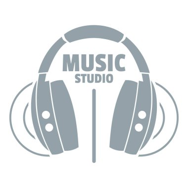 Müzik stüdyo logo, basit gri tarzı