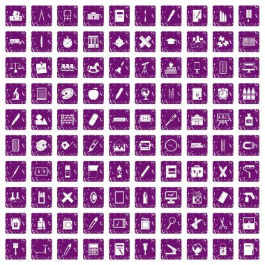 100 ileti örneği simgeler grunge mor ayarla