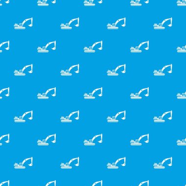 Ekskavatör desen kesintisiz mavi