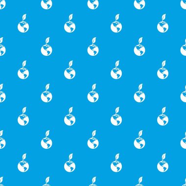 Yaprak desen kesintisiz mavi ile yeşil dünya qlobe