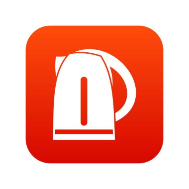 Elektrikli su ısıtıcısı simgesi dijital kırmızı