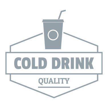 Soğuk içecek logosu, basit gri tarzı