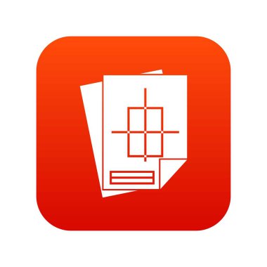 Ev inşaat proje simgesi dijital kırmızı