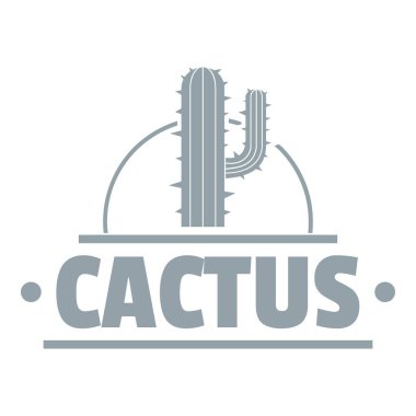 Kaktüs logosu, basit gri tarzı