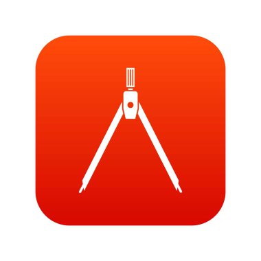 Çizim pusula simgesini dijital kırmızı