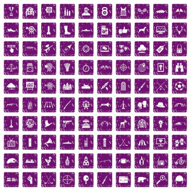 100 hedef simgeler grunge mor ayarla