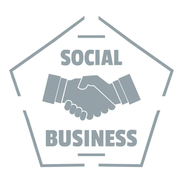 Sociální podnikání logo, jednoduchý šedý styl — Stockový vektor