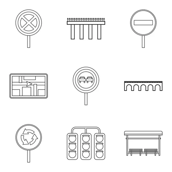 Conjunto de ícones de sinal de proibição, estilo esboço — Vetor de Stock