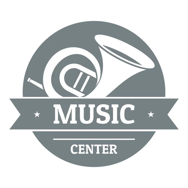 Logotipo de trompete instrumento musical, estilo cinza simples — Vetor de Stock